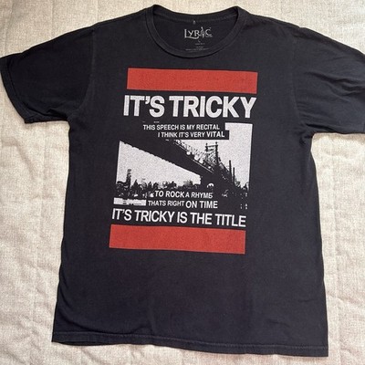 It s Tricky RUN DMC Band Shirt Lyric Nation Women s Or Youth Sz L Large Black