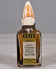 Vintage Cutex Cameo Color Glass Nail Polish Bottle Northam Warren New York Old