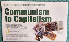 Russian Federation Communism To Capitalism 1993 National Geographic Fold Out Map