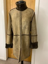Lakeland Real Sheepskin Shearling Designer Jacket Coat Toscana Uk 14-16