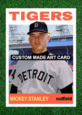 Mickey Stanley Detroit Tigers 1964 Style Custom Baseball Art Card