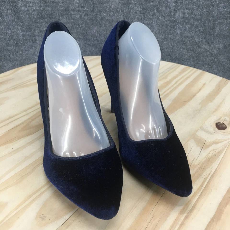 Apt.9 Heels Womens 7.5 M Pump Blue Textile Slip On Pointed Toe Stiletto Heels - Image 3 of 4