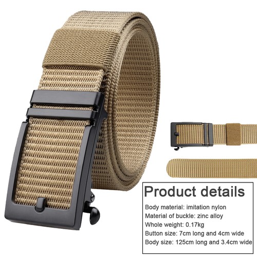 Tactical Nylon 1.3" Belt Automatic Buckle with Slide Ratchet Belts Waist for Men - Picture 17 of 27