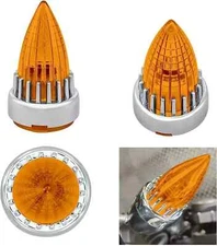 2'' Bullet Turn Signals Amber Lenses Covers Caps Clip-on For Harley Dyna Softail
