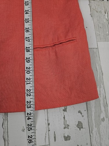 Talbots Womens Linen Blazer Petite 6 Irish Linen Vintage Coral - Picture 7 of 11