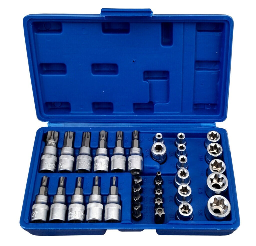 Must-Have Meccanica: Set 34 Pezzi Bussole Torx Professionali S2/CrV