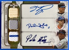 2014 TOPPS TRIPLE THREAD AUTO RELICS MARTINEZ, PIAZZA, WRIGHT #D 22/27, METS
