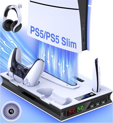 Für PS5/PS5 Digital Edition PS5 Controller Ladestation Vertical Stand mit Lüfter