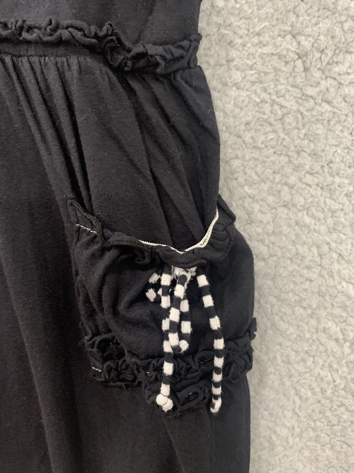 Vestido Luna Copenhagen Niñas Negro Calado Volantes Bolsillo Talla 8 Sin Mangas Foto 3 de 4