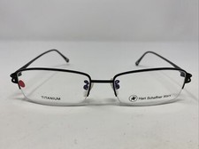 Hart Schaffner Marx I-147 BLACK 57-18-145 Half Rim Eyeglasses Frame 7228