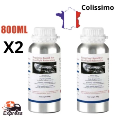 2X Recharge Kit Rénovation Phare Voiture Polissage Restauration Optique Polymère