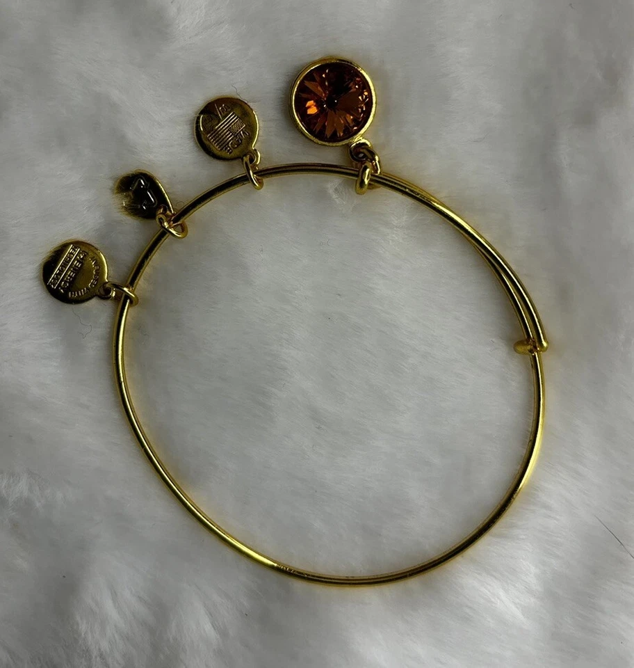 Brazalete Brazalete Oro Dije Piedra Natal Cristal Topacio Alex & Ani Nov 🌞 ✨️nuevo Foto 2 de 2