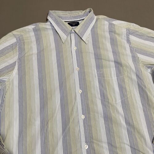 VINTAGE Dockers Shirt Mens XL Extra Large White Blue Green Loose Academia Y2K - Picture 2 of 7