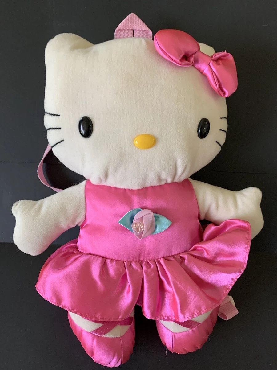 Hello Kitty Sanrio Plush Backpack Pouch 2004 Pink Skirt Straps Ballerina 15
