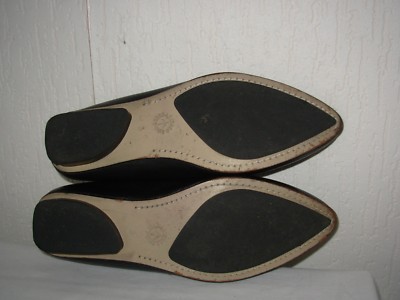 Ballerines Mosquitos Pointues En Cuir Noir - Taille 36, Occasion Très Bon état