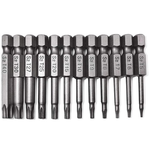 Juego De Puntas De Destornillador Torx De Estrella De Seguridad De 5 Puntos 12pc