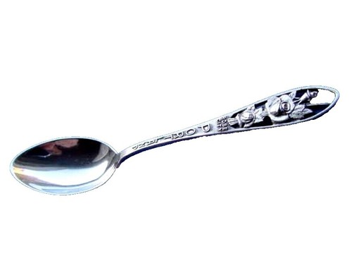 Old Rose by Fessenden Sterling Silver Ice Spoon Goldwashed 7 1/4