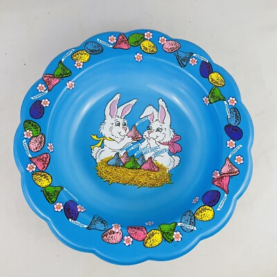 Vintage Hershey Kiss Easter Bunny Candy Dish Plastic Tray Chocolate Holiday