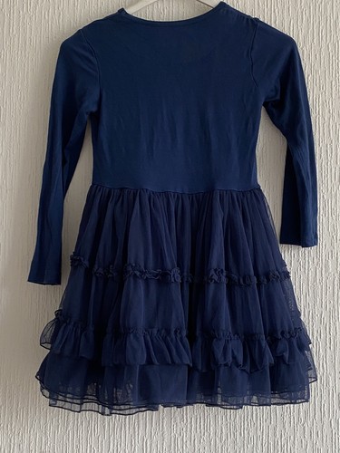 NAVY BLUE RUFFLE DRESS ROOM SEVEN 6 YRS GIRLS PARTY PRETTY SUMMER HOLIDAY XMAS - Picture 5 of 6