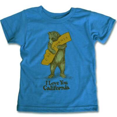 New California Unisex Kids Vintage Bear Hug Tee T-shirt Blue Size