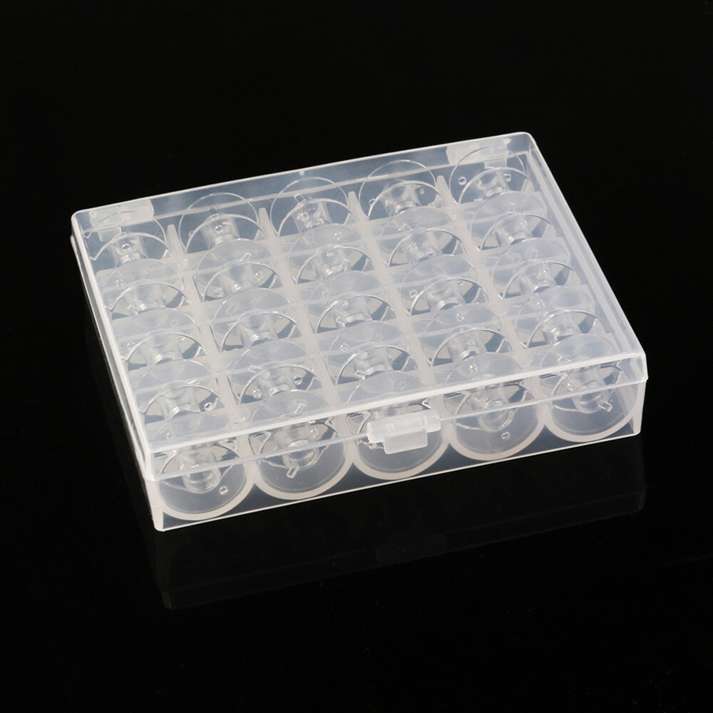 50 Pcs/2 Sewing Machine Brother Bobbin Box Transparent Bobbins