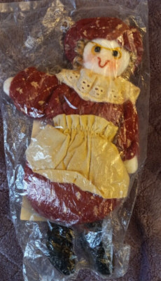 Delton Products Grandma In A Red X-Mas Trees Dress Craft Doll Decoration 7.5''