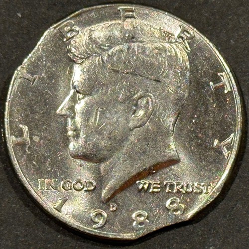 1988 D & 1992 P Clipped Planchet Kennedy Half Dollar Error + Blakesley Effect - Picture 2 of 9