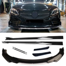 Black White For Mercedes-Benz CLS350 CLS400 Front Bumper Lip 86" Side Skirt