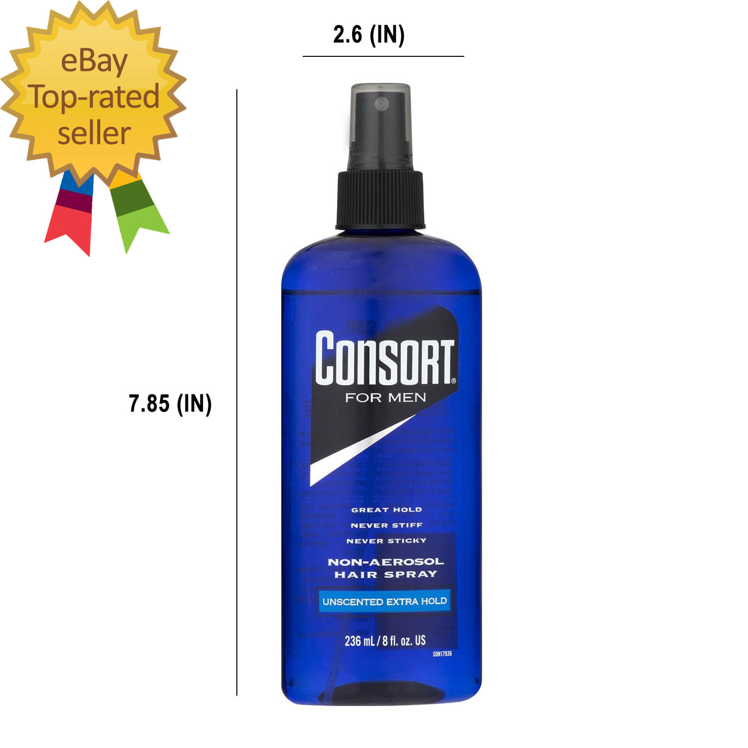 for Men Unscented Extra Hold Non-Aerosol Hair Spray 8 Oz( Pack of 12)