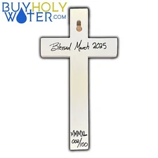 Blessed White Wooden Cross Crucifix Religious Catholic Christian Jesus Pray God-