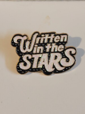 Written In The Stars Sparkly Gold Tone Metal Travel Lapel Pin Pinback