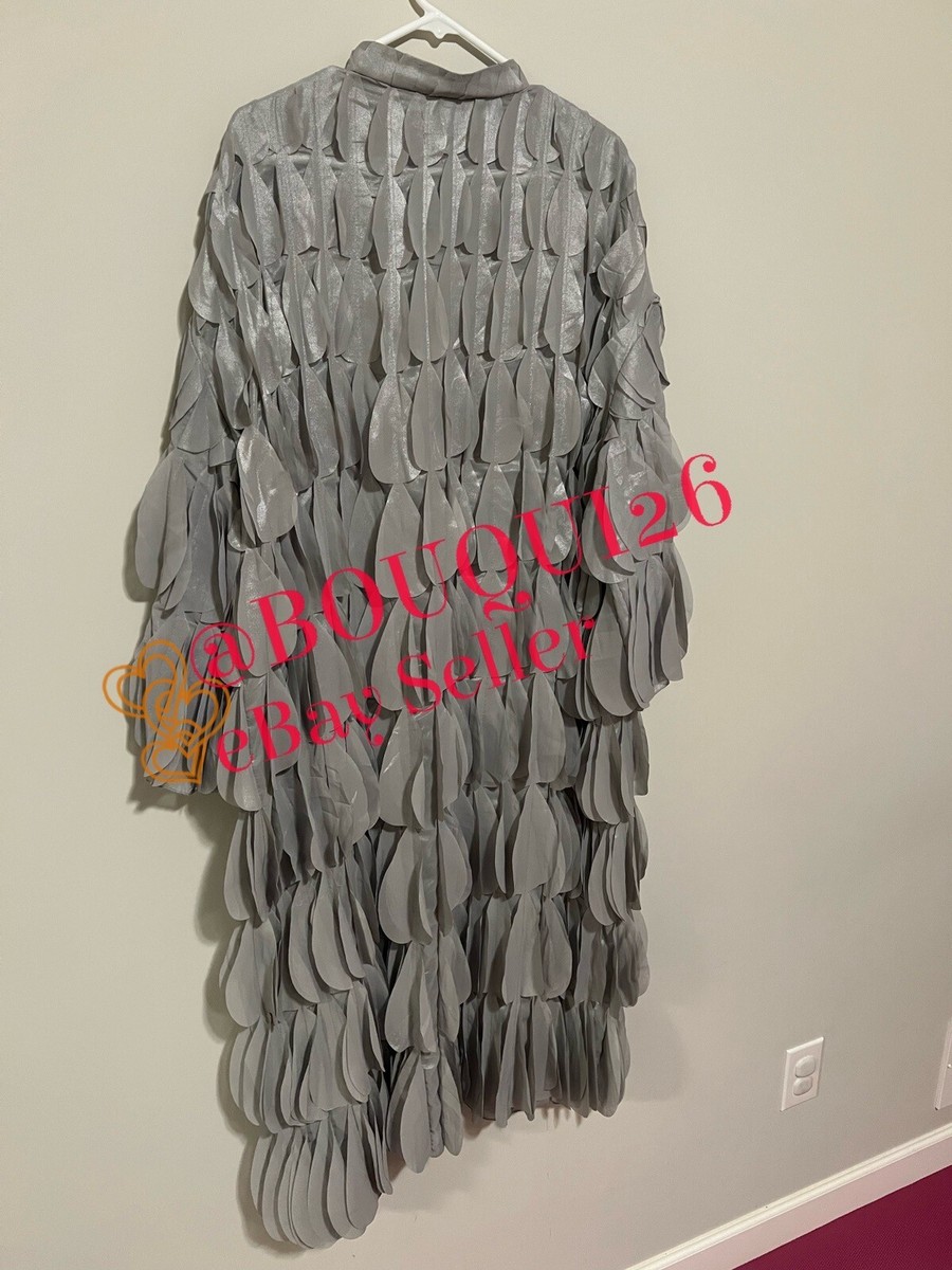 ZARA NEW WOMAN LONG COAT WITH METALLIC HEARTS SILVER ALL SIZES REF  