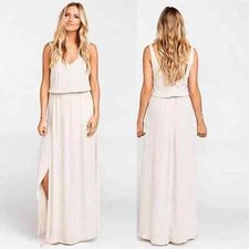 NWT Show Me Your MuMu Kendall Maxi Dress Show Me The Ring Crisp Taupe Bridesmaid
