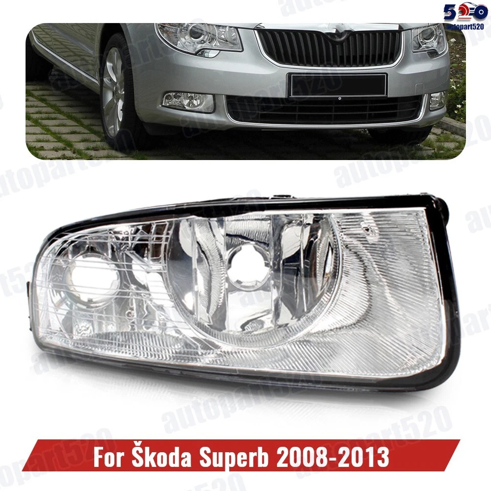 For SKODA SUPERB II 2008-2013 Front With DRL Fog Light Lamp NO BULB RIGHT UK - Image 2 of 4