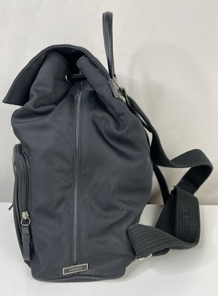 coach mercer Backpack Nylon Gray Black Leather Coach Mercer Black Nylon Backpack Black Leather Trim 7404 | eBay main image 2