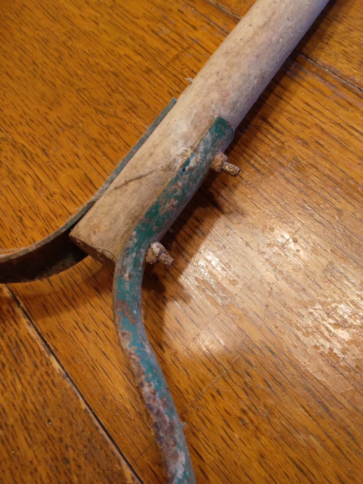 vintage Wood Handle Swing Sickle Scythe Wed Grass Cutter Double Blade