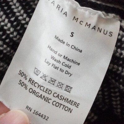 その他 B Maria Mcmanus Cashmere Crew Sweater Womens Small Tear Drop Open
