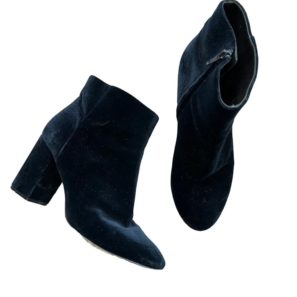 Botín Club Monaco Zadie Mujer Talla 8 Azul Terciopelo Hecho en Italia Foto 3 de 4