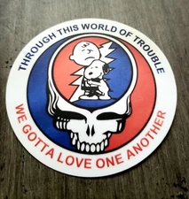 Grateful Dead Snoopy Peanuts Charlie Brown Steal Your Face 3in Sticker Deadhead
