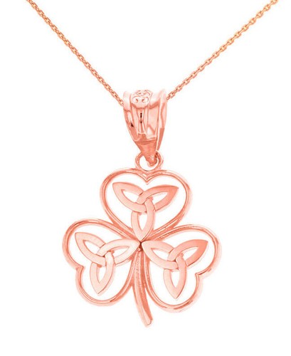 Solid 10k Rose Gold Celtic Trinity Knot 