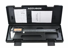 8'' Yellow LCD Electronic Digital Caliper, Metric/Inch/Fractional, #1110-1828