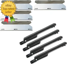 Kit DG224 Stainless Steel Heat Plate Shield and Cast Iron Burner Replacement for