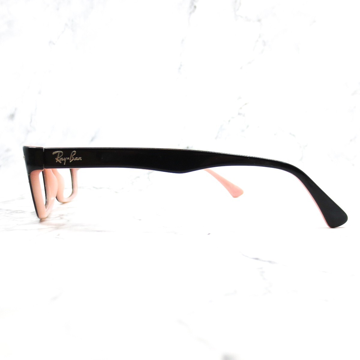 Ray-Ban Eyeglass Frames RB 5150 5024 Black Pink Womens Rectangular 50-19-135 Ray-Ban RB5150 5024 Womens Eyeglasses Frames Black Pink Full  main image 4