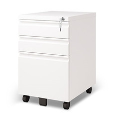Vertical File Cabinet Locking File 3 Drawer Mobile File Cabinet With Anti Tilt Mechanism Legal Letter Size White File Cabinets Vertical File Cabinets