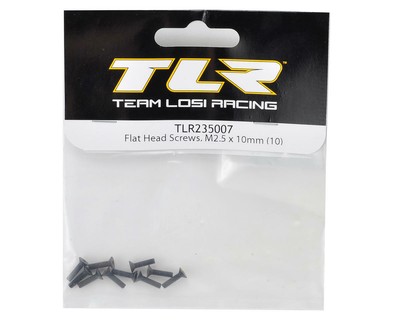 TEAM LOSI RACING Flachkopfschrauben M2.5 X 10 Mm – 10 Stück, Schwarz Oxidiert Für RC-Modelle
