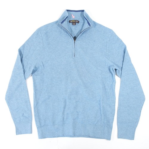 MICHAEL KORS LIGHT BLUE MEDIUM HALF ZIP 