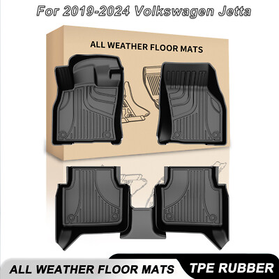 Car Floor Mats Liners Rubber All Weather Carpet For Volkswagen Jetta 2019-2024