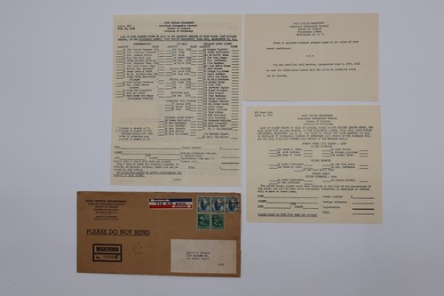 1955 POST OFFICE DEPARTMENT POSTAGE STAMP ORDER FORMS AIRMAIL official cover