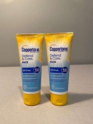 coppertone defend & care oil free sunscreen face lotion spf 50