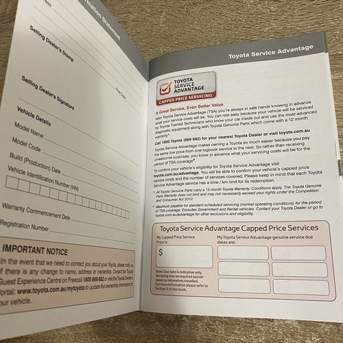 Toyota Tarago Service Log Book Booklet- New Blank - Bild 3 von 7